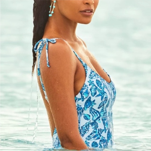 NWT Lilly Pulitzer Barefoot in Paradise Lima One-Piece Swimsuit Resort White 10 - Picture 5 of 7